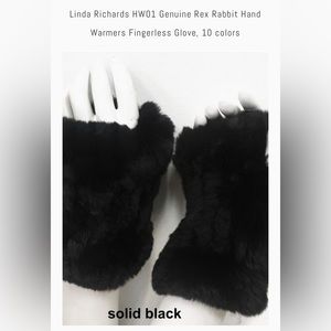 Linda Richards - Genuine Rex Rabbit Hand Warmers Fingerless Glove